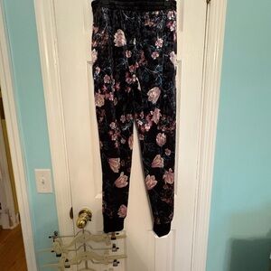 Monteau Black and Pink Floral Joggers